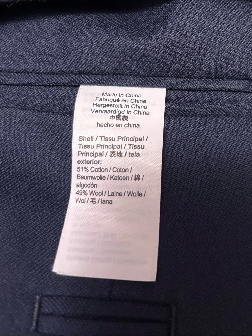 J. Crew Ludlow Slim navy blue Italian Suit (Jacket/Pants) size 40R wool cotton